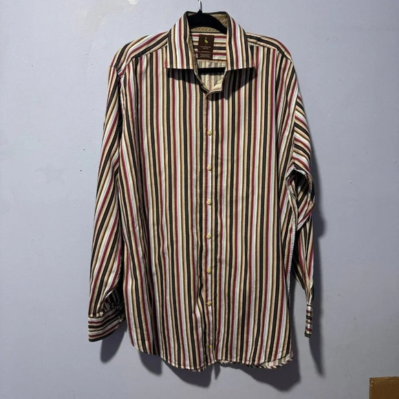 Tailor Byrd size XXL stripe shirt 100% cotton - Picture 1 of 4
